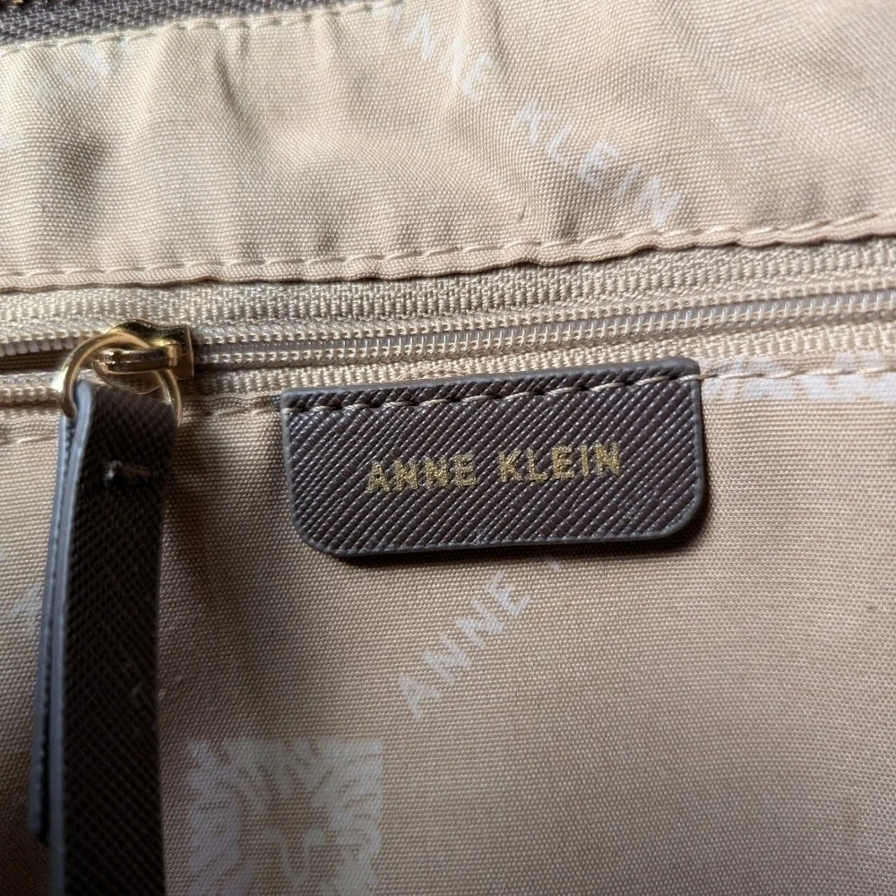 Anne Klein Brown Bag Set Purse Wallet Duo Gold Accents Chain New No Tags